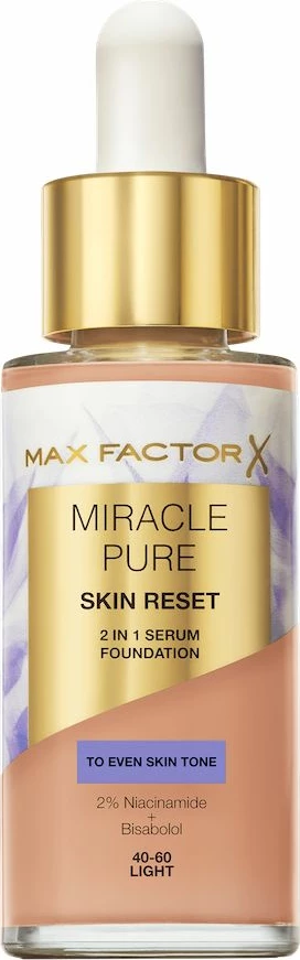 Fondatinë Max Factor Miracle Pure 2-in-1 Skin Reset për femra 40-60 Light 30ml