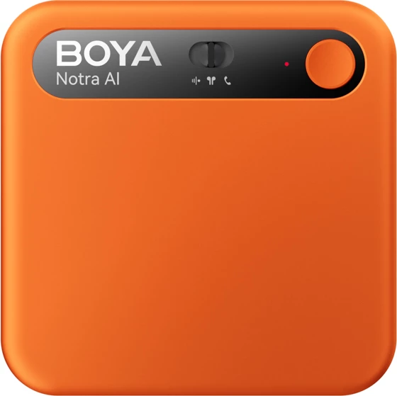 Regjistrues zëri BOYA Notra AI, 64GB, Bluetooth/USB-C, MagSafe, portokalli