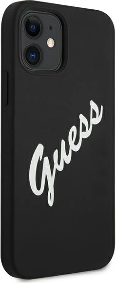 Mbështjellës Guess GUHCP12SLSVSBW për iPhone 12 mini 5.4", silikon, zi/bardhë