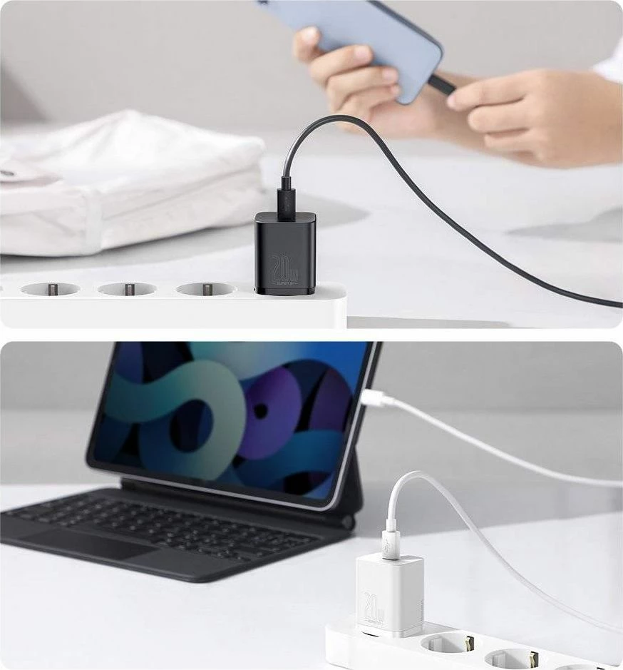 Karikues rrjeti Baseus Super Si BSU2699BLU 1x USB-C 20W/25W PD QC 3.0, kaltër