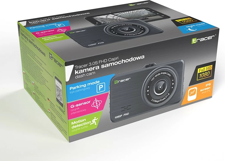 Kamerë regjistruese për veturë Tracer 3.0S FHD CAPRI, Full HD, 3 inç, e zezë