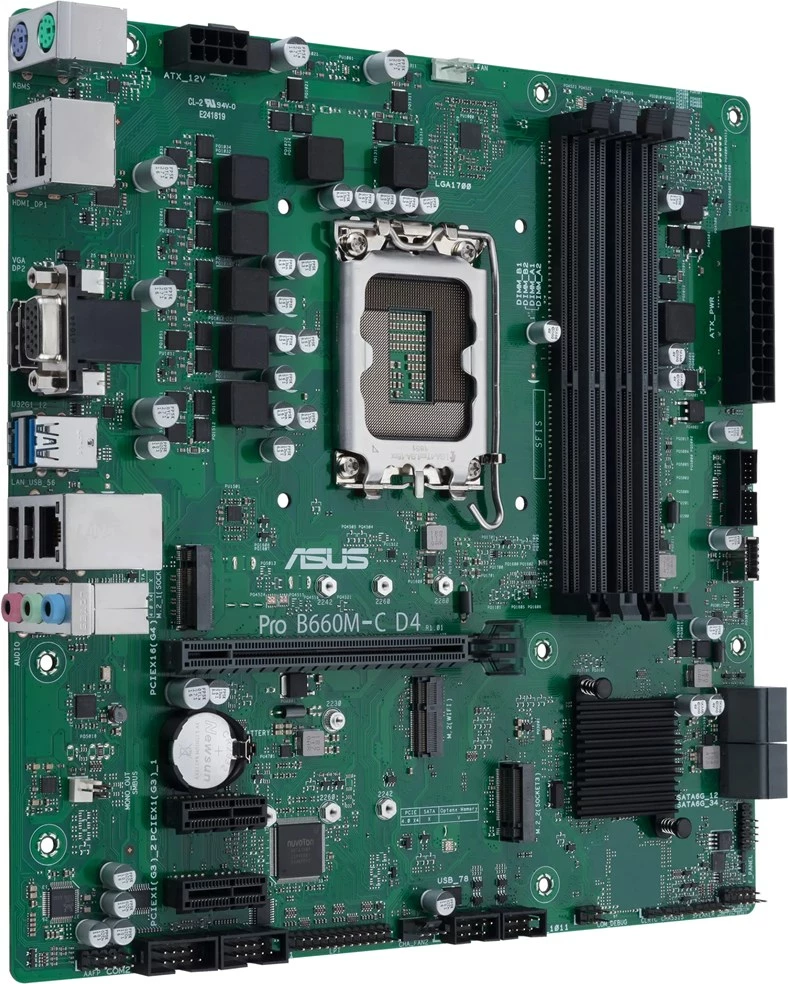 Pllakë amë ASUS PRO B660M-C D4-CSM, micro ATX, LGA 1700, DDR4, Gjelbër