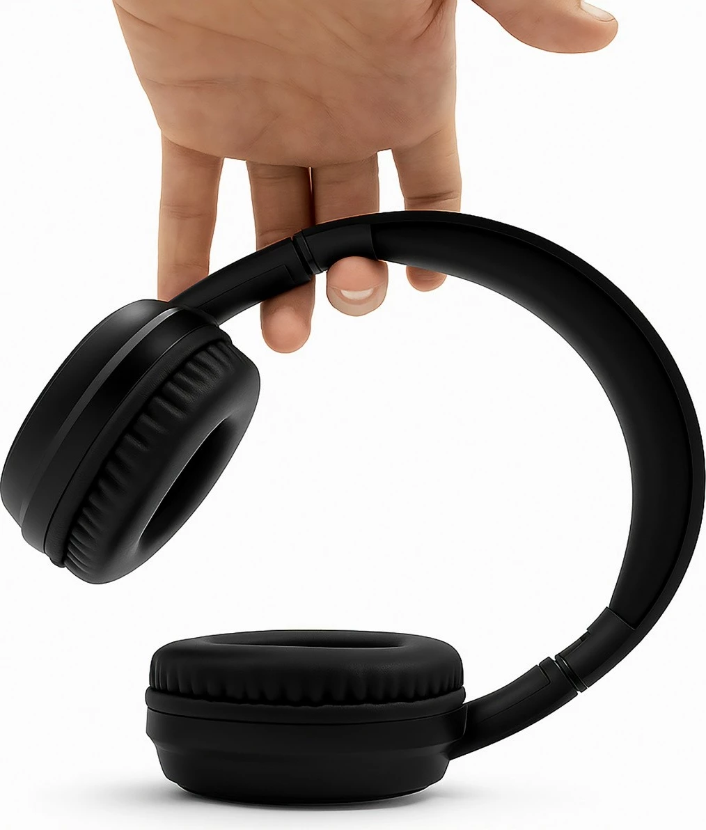 Kufje pa tela Media-Tech MT3611, ANC, Bluetooth 5.3, 3.5 mm dhe USB-C, mbi vesh, e zezë