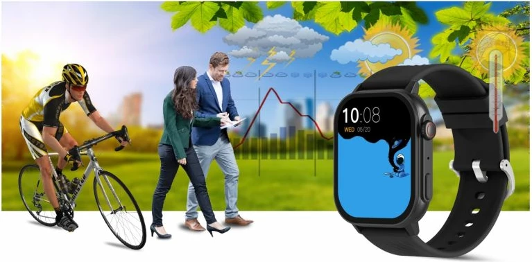 Smartwatch Gravity për meshkuj, e zezë