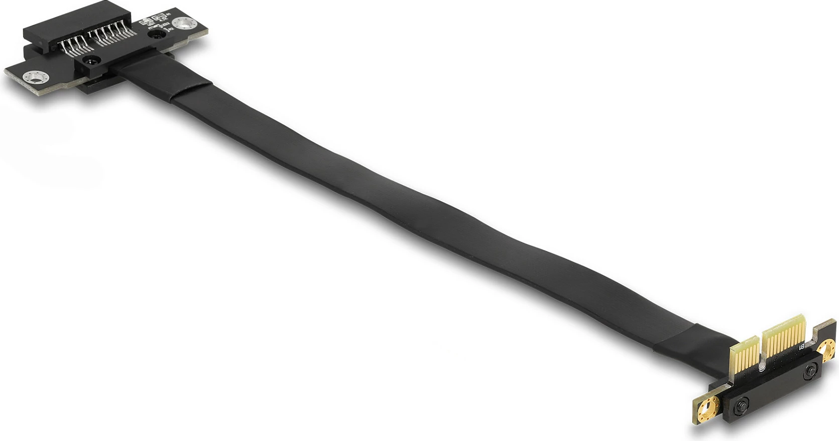 Riser kabllo PCI-E x1 DeLOCK, 30 cm, 90° e kënduar, e zezë