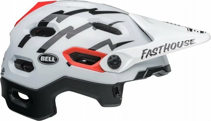 Kask full face Bell Super DH MIPS Spherical, L (58–62 cm), me mbrojtëse mjekre e heqshme, bardhë/zi