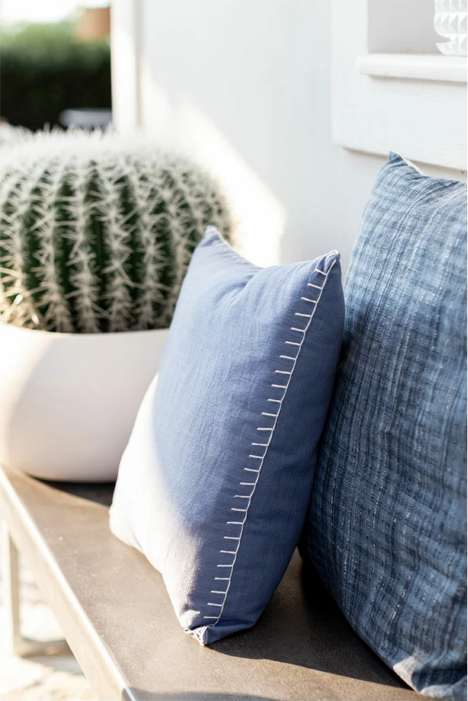 Jastëk dekorativ Agadir 6, pambuk, ngjyrë kaltër, 45x45cm