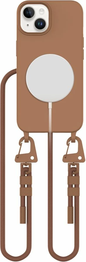Mbështjellës Tech-Protect MagNecklace për iPhone 14/14 Plus, me MagSafe, Kafe, me litar