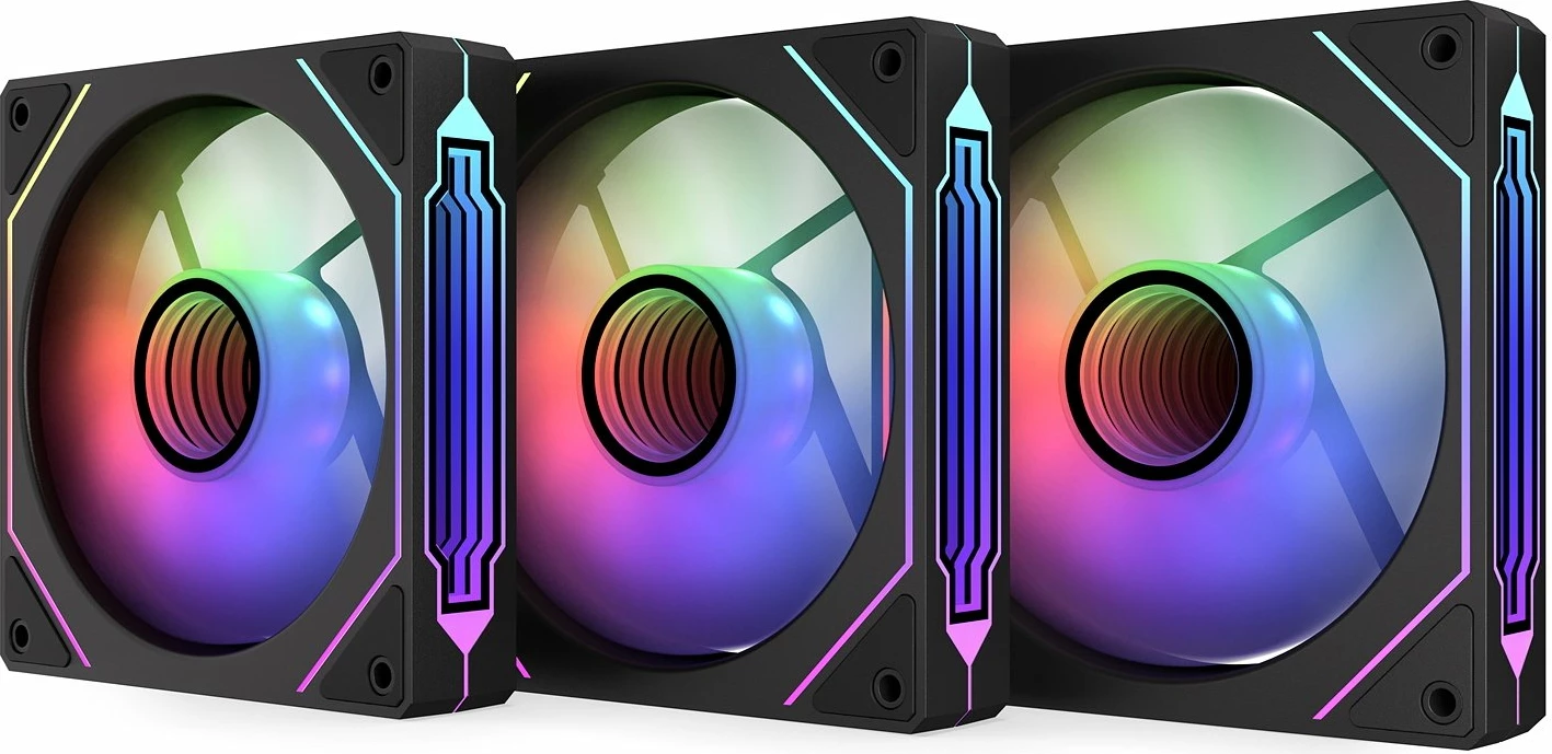 Ventilatorë PC Krux Corvus Reverse 120 ARGB 120mm PWM 1600rpm, 3-pack, zi