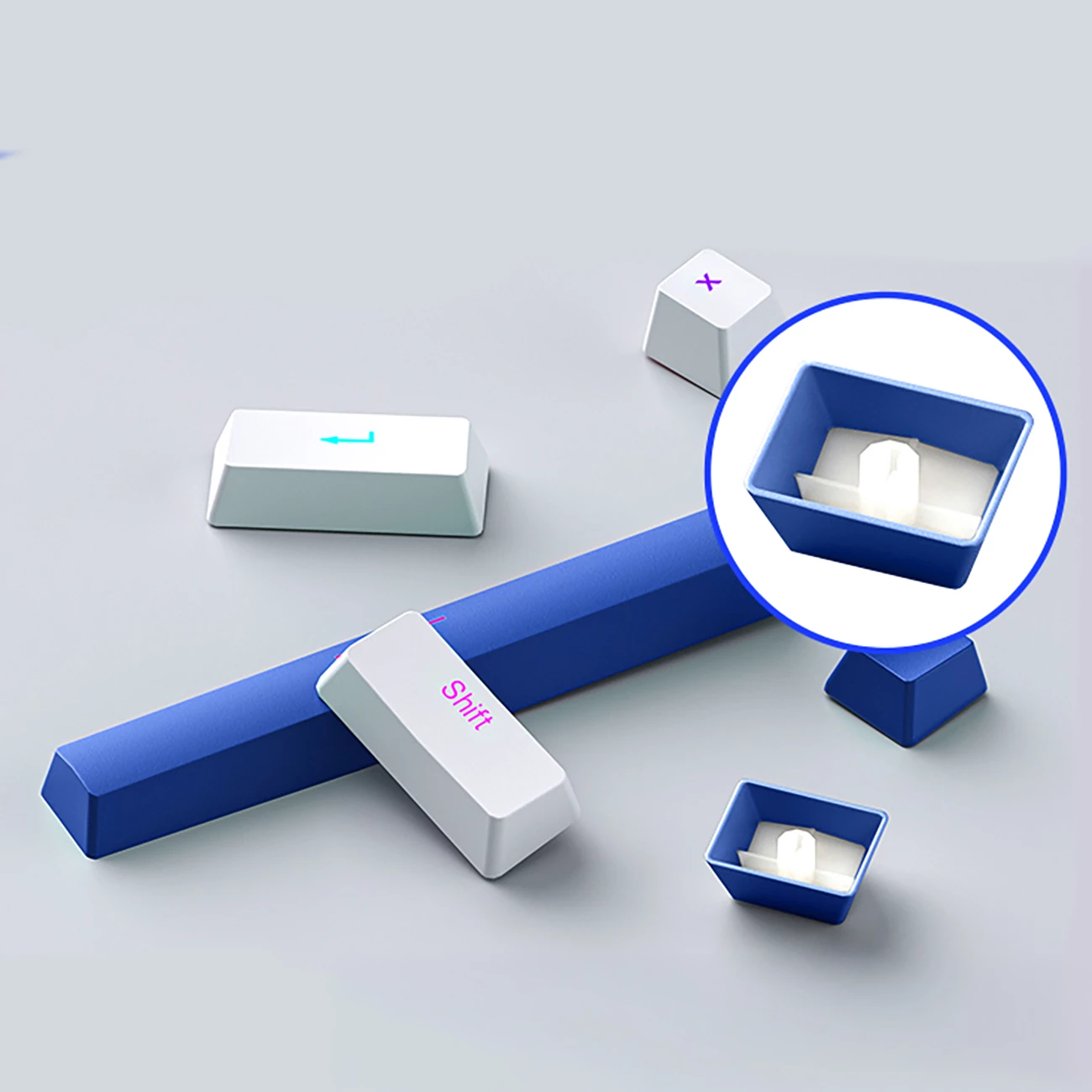 Tastierë mekanike gaming me kabllo Machenike K500B-B87 TKL 87 taste, Hot-Swap 3-pin Red Switch, LED backlight, e bardhë, set në kuti