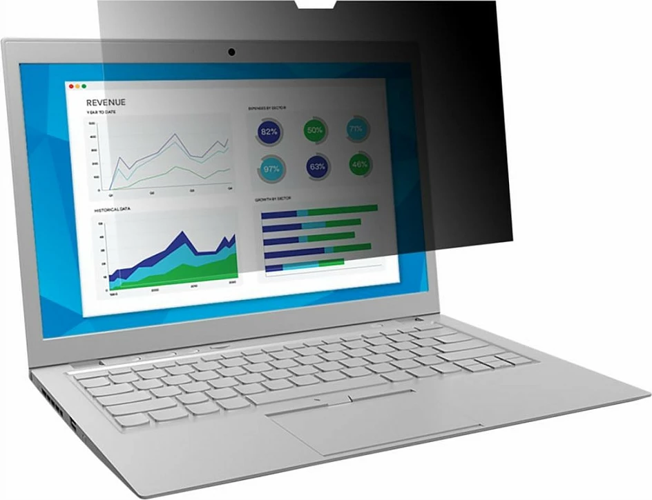 Filtër privatësie për ekran laptopi 3M PF133W1B, 13.3", 16:10, filtër dritë blu, i zi
