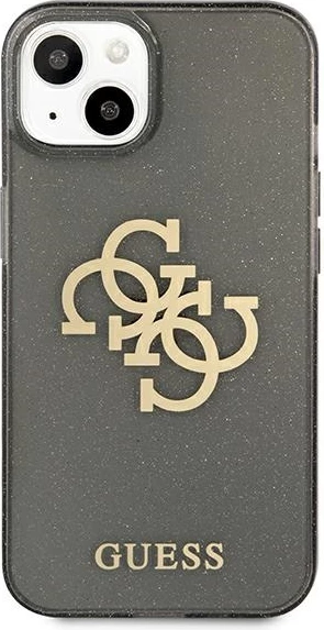 Mbështjellës Guess GUHCP13SPCUGL4GBK për iPhone 13 mini 5.4", Glitter 4G Big Logo, i zi