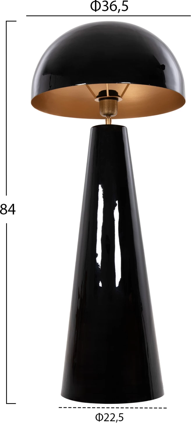 Llampë dyshemeje SMUSH, FH4257.04, metal, ngjyrë e zezë, kapak rrotullues, Φ36,5x84H cm
