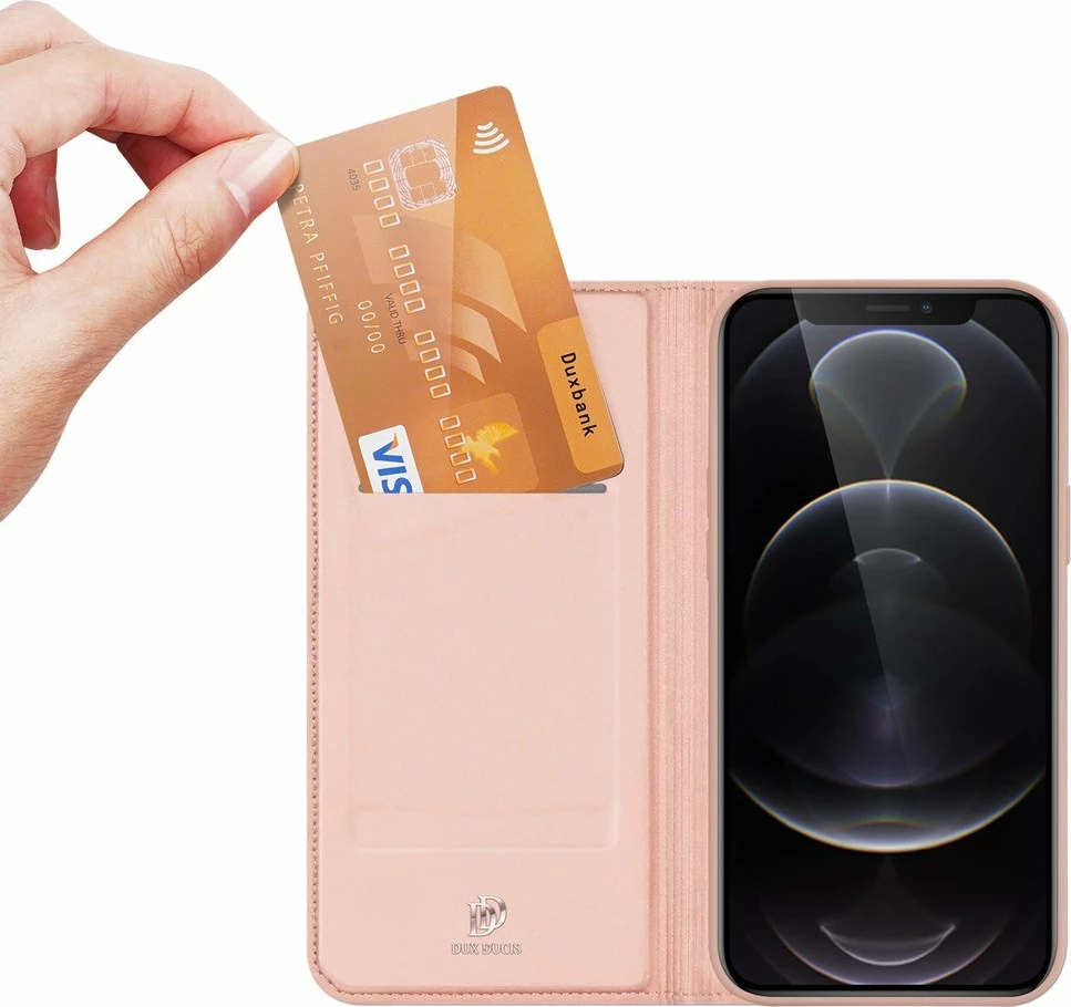 Mbështjellës Dux Ducis Skin Pro Bookcase për iPhone 13 Pro Max, rozë