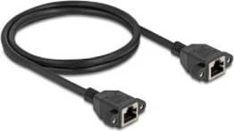Kabllo rrjeti DeLOCK Cat6A S/FTP RJ45 femër-femër 1 m, e zezë