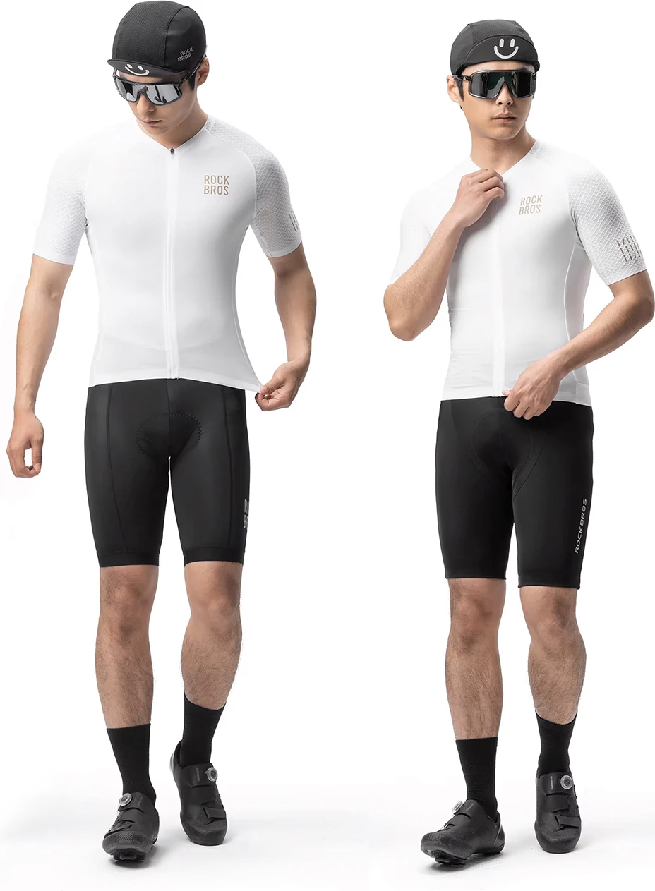 Dres çiklizmi Rockbros YDDX011 Diamond, mëngë të shkurta, size S, 3D mesh, reflektues, me xhep prapa, i bardhë