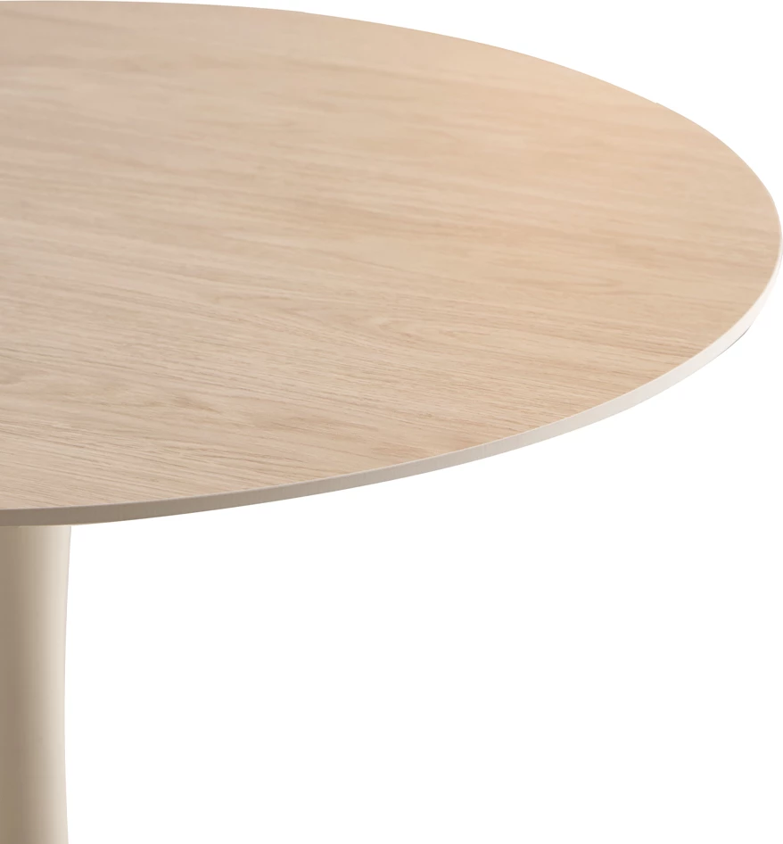 Tavolinë e rrumbullakët Knot, ngjyrë lisi, 90x90x75cm