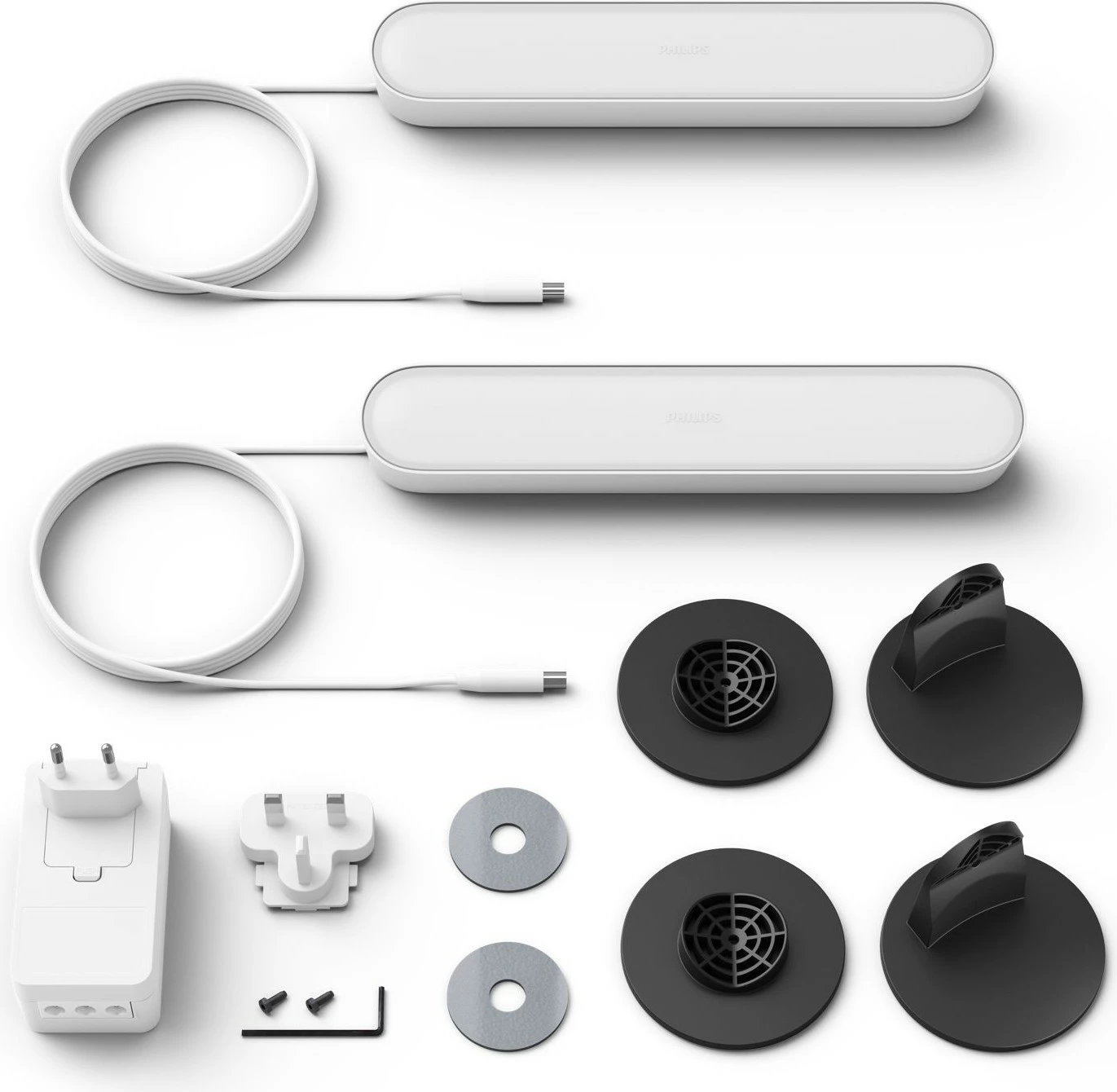 Dritë e zgjuar Philips Hue Play, dy pako, LED, Bluetooth, e bardhë