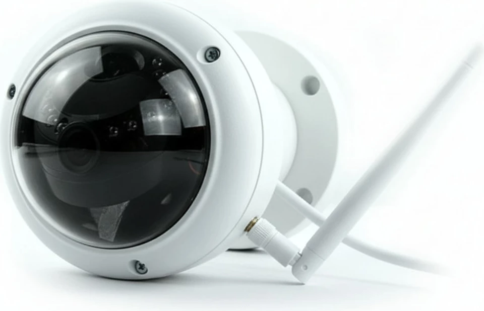 Kamerë sigurie dome IP Inkovideo INKO-122-19D, IR, me antenë, e bardhë