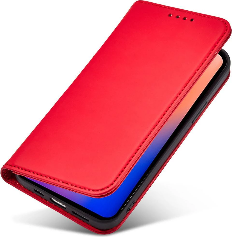 Mbështjellës Hurtel Magnet Card Case për iPhone 12 Pro, me portofol dhe qëndrim, Kuq