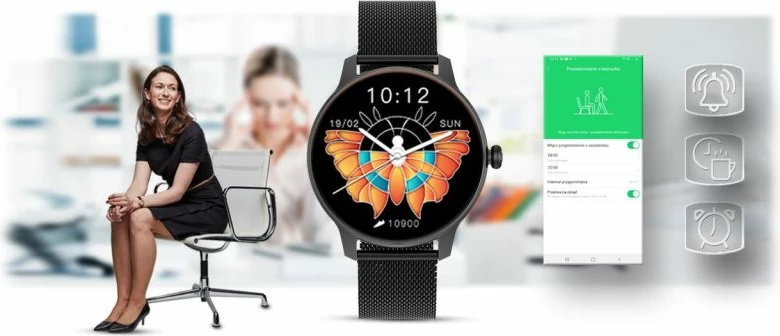 Smartwatch për femra G.ROSSI, e zezë
