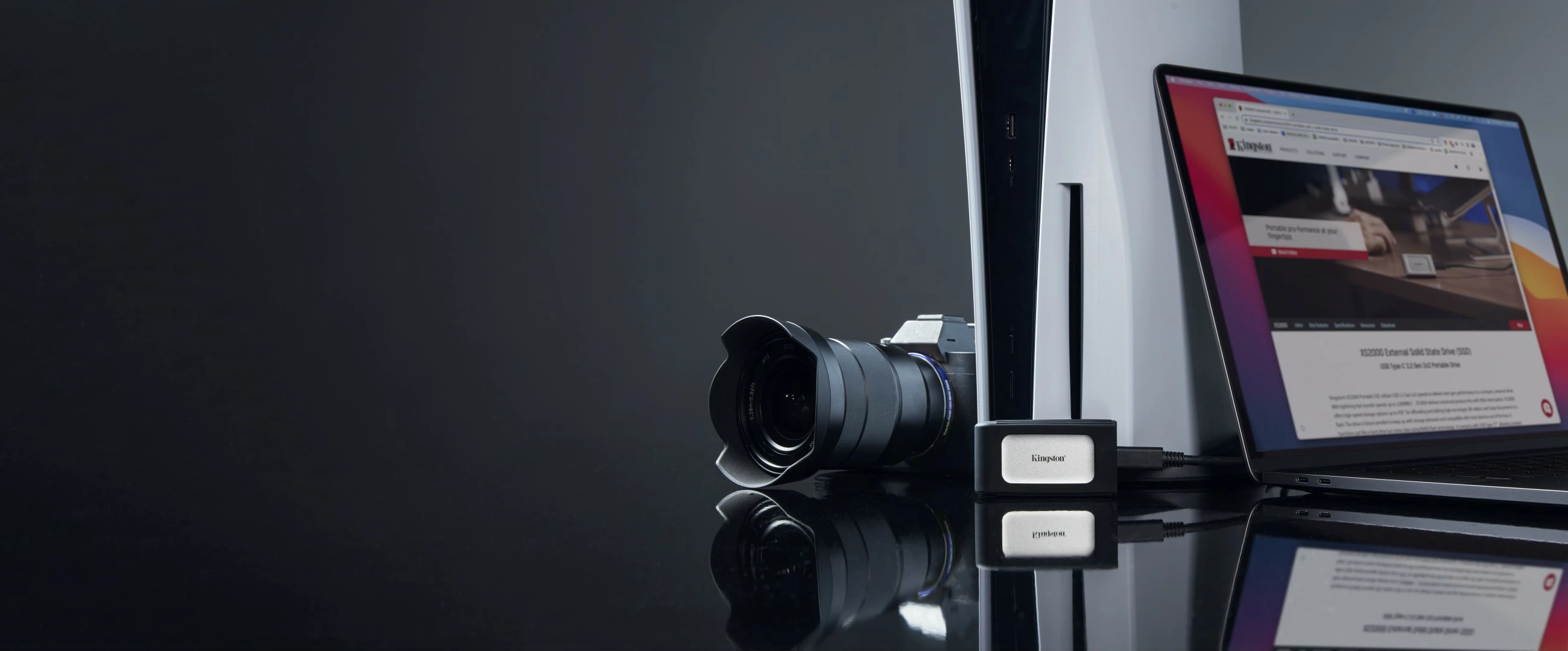 SSD portabël Kingston XS2000, 500 GB, USB Type-C, 3.2 Gen 2, 2000 MB/s, E zezë, Argjendtë