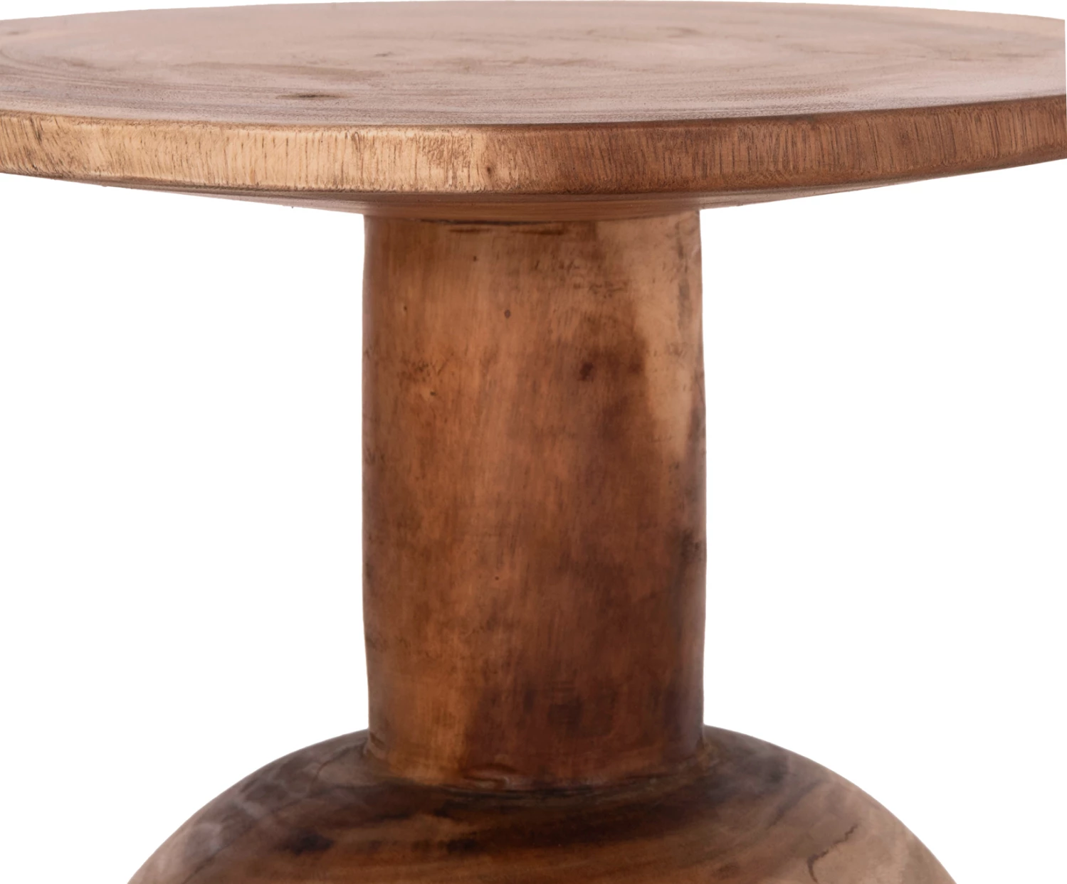 Tavolinë anësore e rrumbullakët PUMBE, dru suar natyral, FH9891.11, 40x50cm