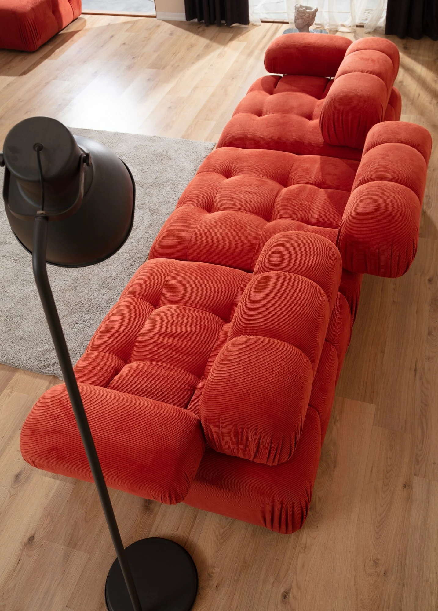 Divan treshe, ngjyrë e kuqe, Atelier del Sofa Doblo (L1-O1-1R)