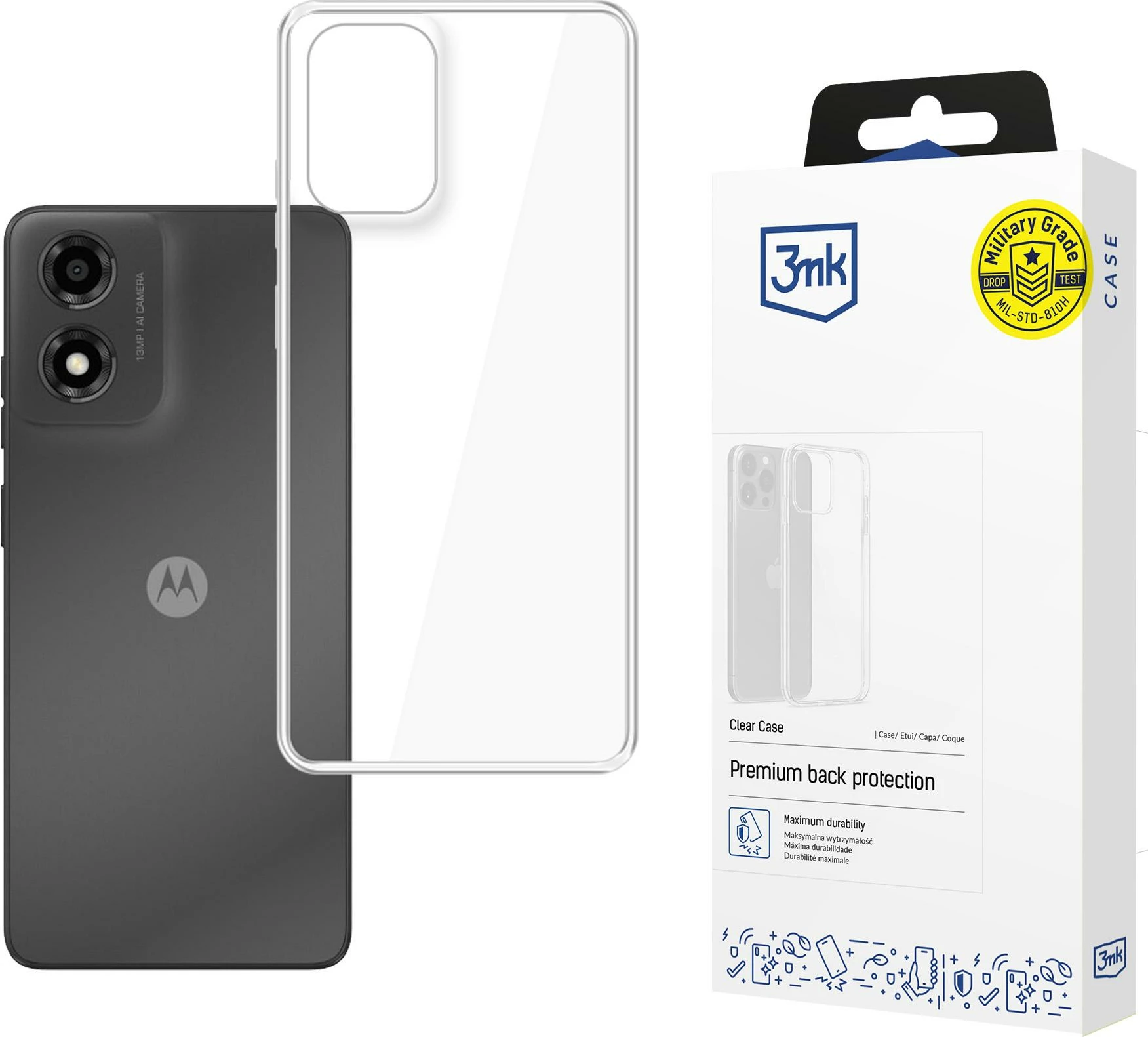 Mbështjellës 3mk Protection për Motorola Moto E14/G04/G04S, transparent