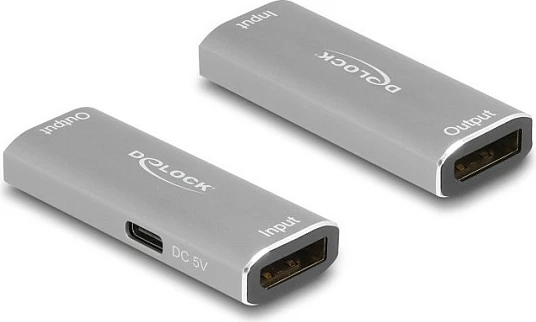 Përsëritës DisplayPort DeLOCK 1.4, 8K 30Hz, deri 20 m, i zi