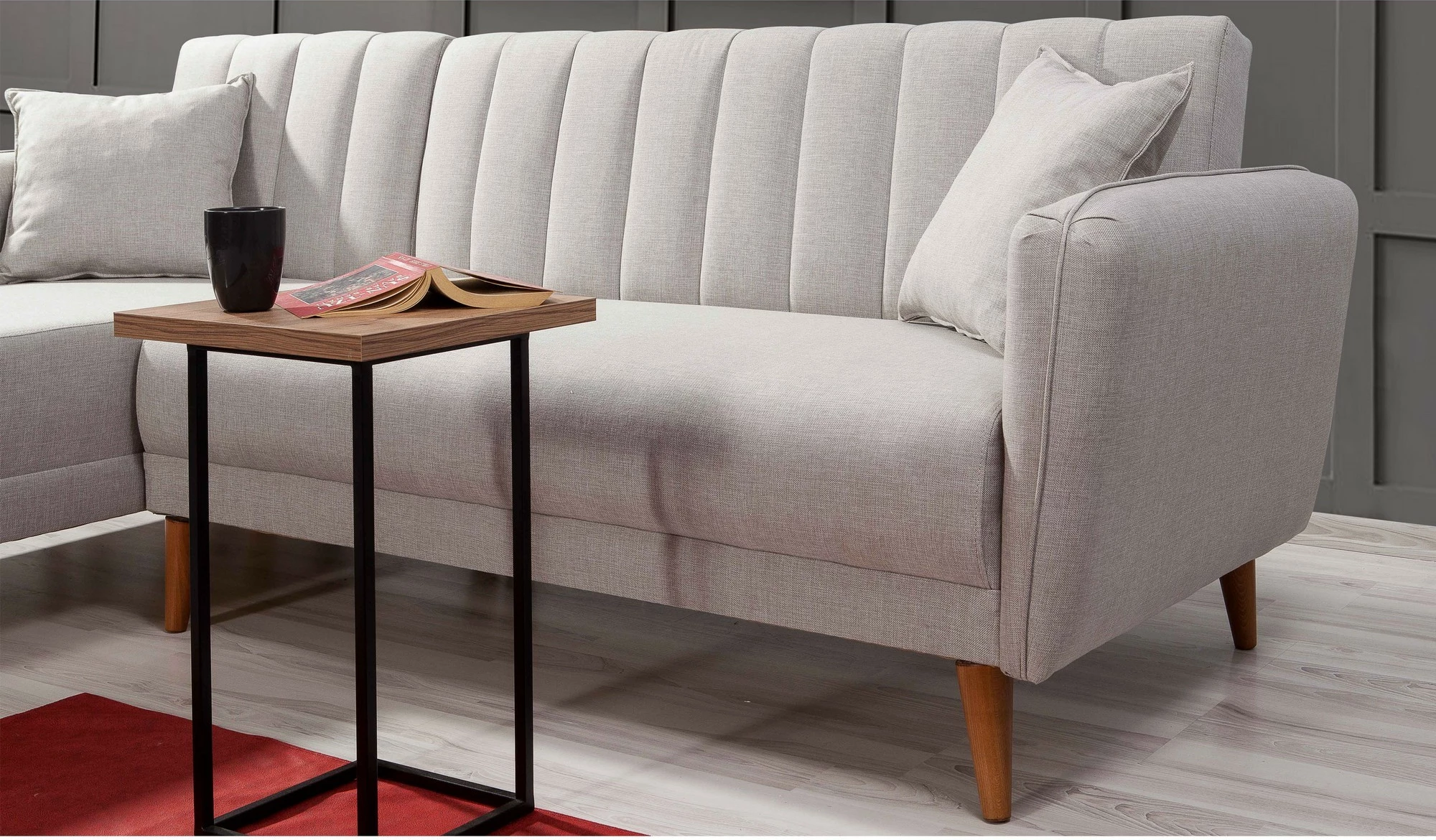 Kënd-sofë krevati Atelier del Sofa, kënd majtas, ngjyrë krem