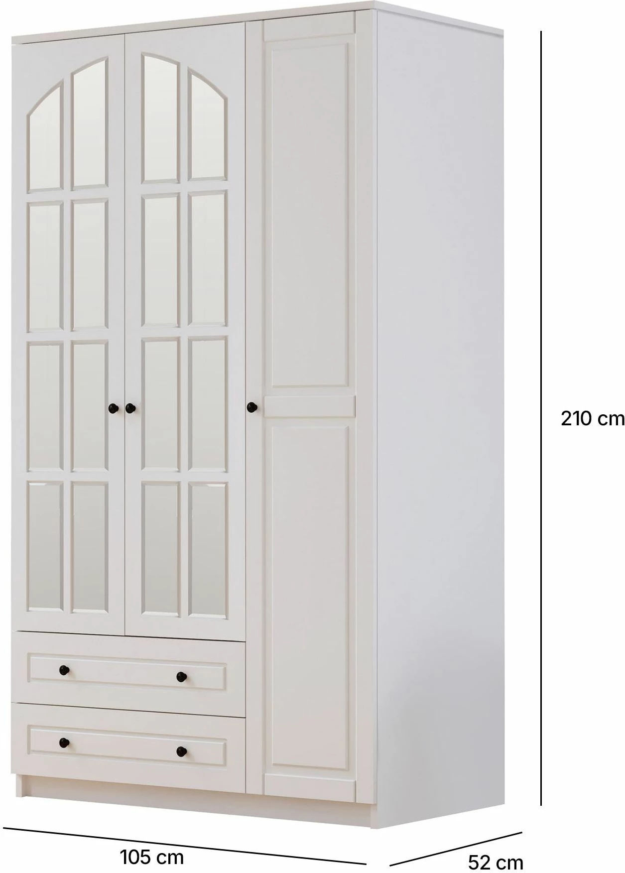 Dollap rrobash Skye Decor, ngjyrë e bardhë mat, RB-011