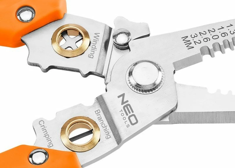 Pinca për zhveshje kabllosh Neo Tools 01-549 6-në-1 180 mm, portokalli/zi