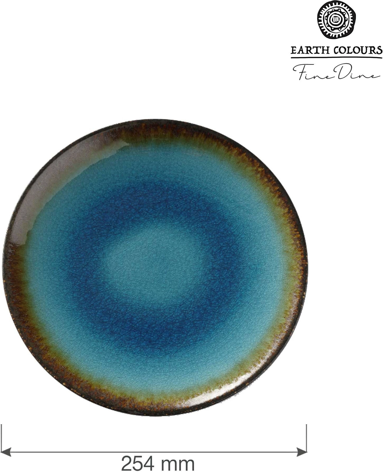 Pjatë e sheshtë Fine Dine Lazur Ø254 mm, blu, set 3 copë