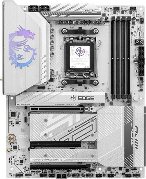 Pllakë amë MSI MPG B850 EDGE TI WIFI, Socket AM5, 256 GB, DDR5-SDRAM, e bardhë