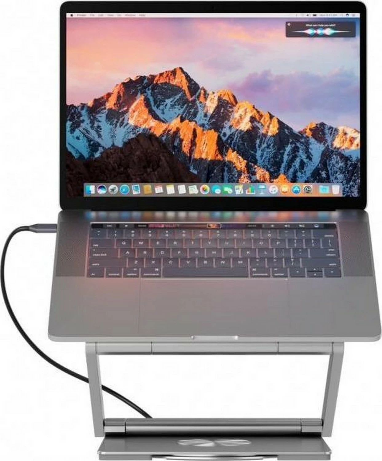 Kasë laptopi Canyon me hub HDMI, 2xUSB, RJ45, rregullim lartësie, argjendtë