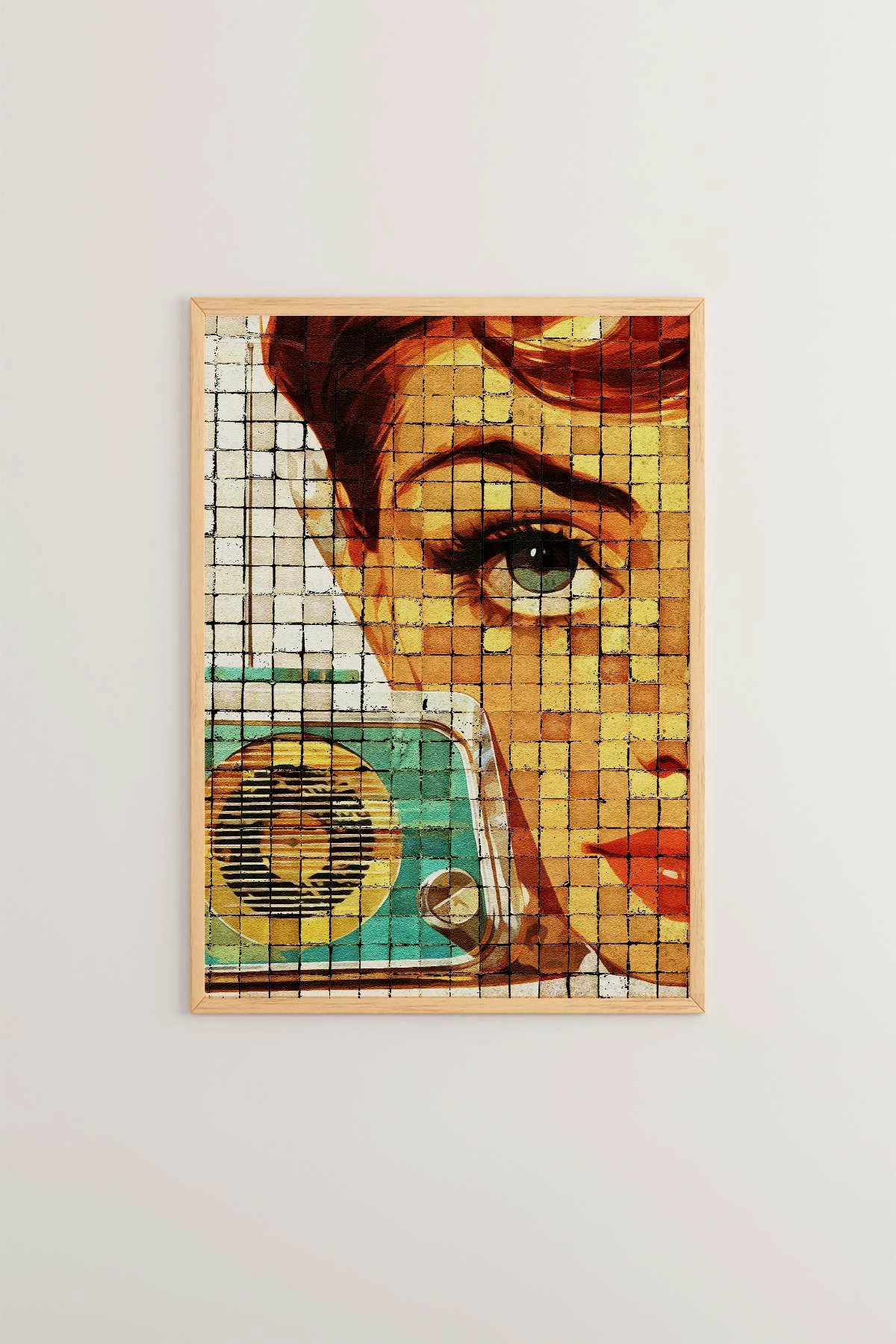Pikturë dekorative me kornizë, Wallity, Popmosaıc24, shumëngjyrëshe, 33x48cm