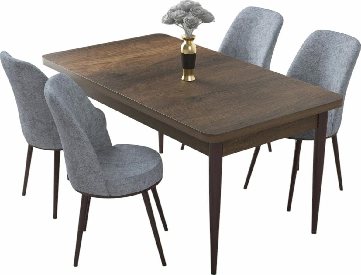 Tavolinë me karrige, 5 copë, Skye Decor, ngjyrë barok dhe gri