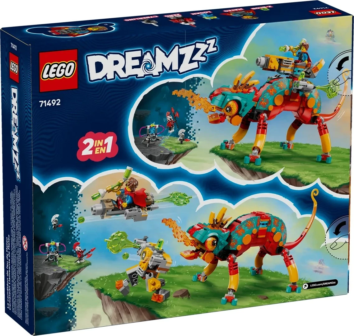 Set LEGO DREAMZZZ Mateo's Fire Chameleon 71492, 443 pjesë, me 2 minifigura, shumëngjyrësh