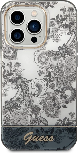 Mbështjellës Guess Porcelain Collection për iPhone 14 Pro 6.1", Gri
