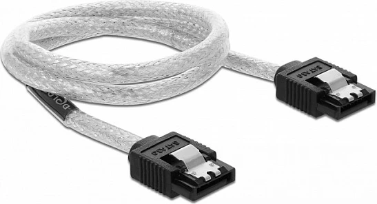 Kabllo SATA DeLOCK 85342, 0.5 m, SATA 7-pin, 6 Gbit/s, zi/transparent