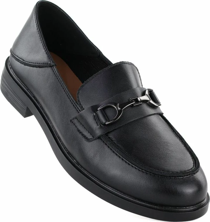 Mokasina lëkure për femra Vinceza 18117, të zeza