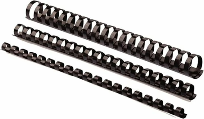 Spirale plastike për lidhje dokumentesh Fellowes 5346108, 10 mm, 41-55 faqe, të zeza, paketë 100 copë