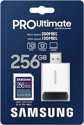 Kartelë SD Samsung PRO Ultimate 256GB, SDXC, Class 10, UHS-I, e bardhë