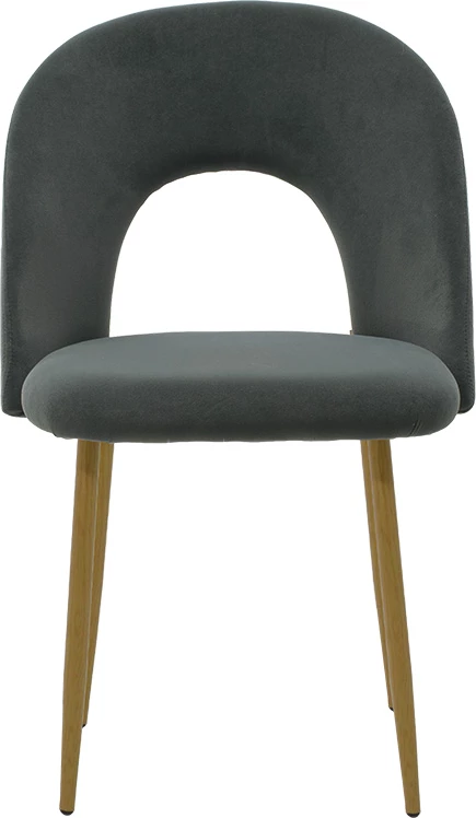 Karrige Jonah, kadife e zezë e errët, këmbë natyrale, set prej 4 copësh