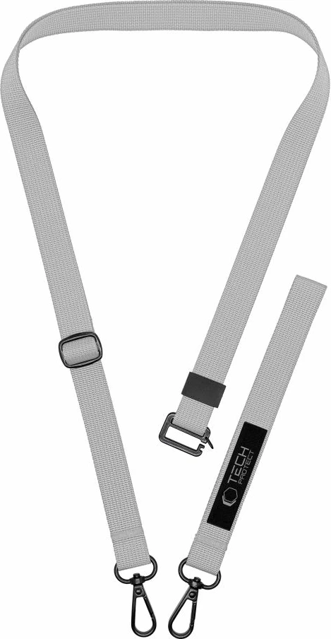 Litar për celular Tech-Protect C6S 2-n-1, i rregullueshëm 91-157 cm, me rrip dore 18 cm, set 2 rripa + 2 adaptera, gri