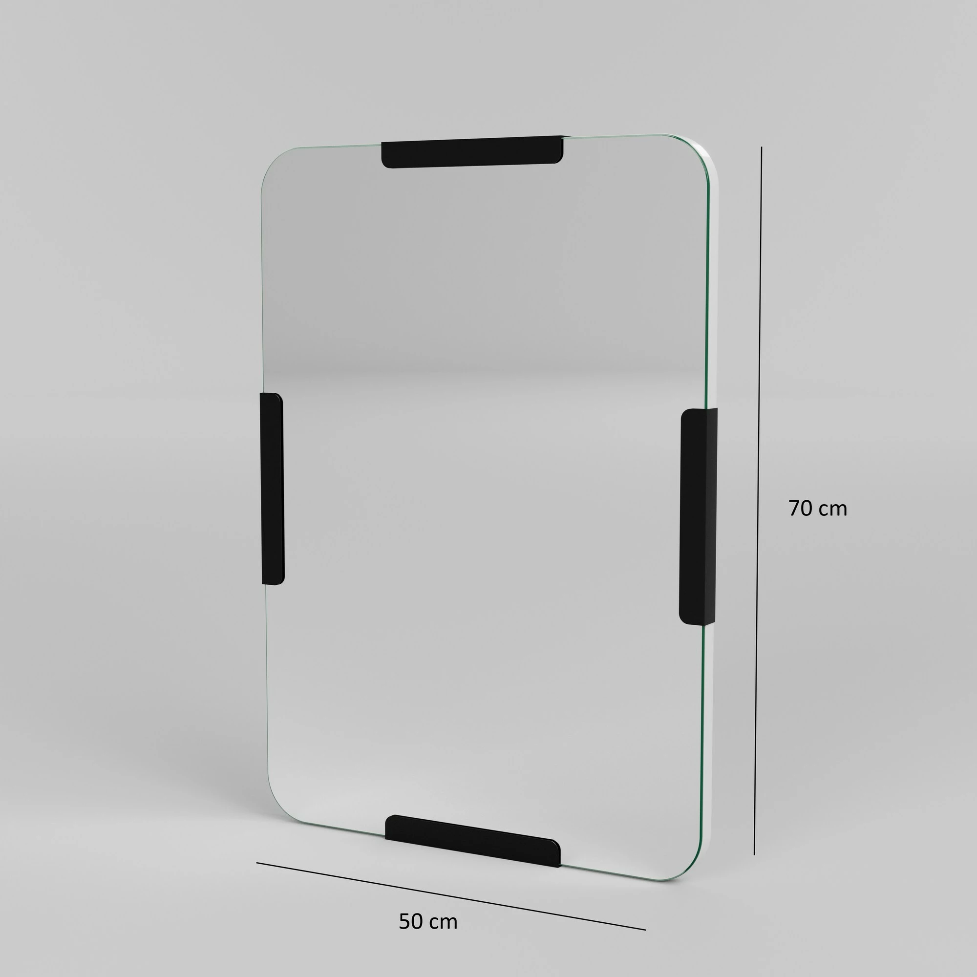Pasqyrë Hanah Home, Pera, metal i zi, 50x70cm
