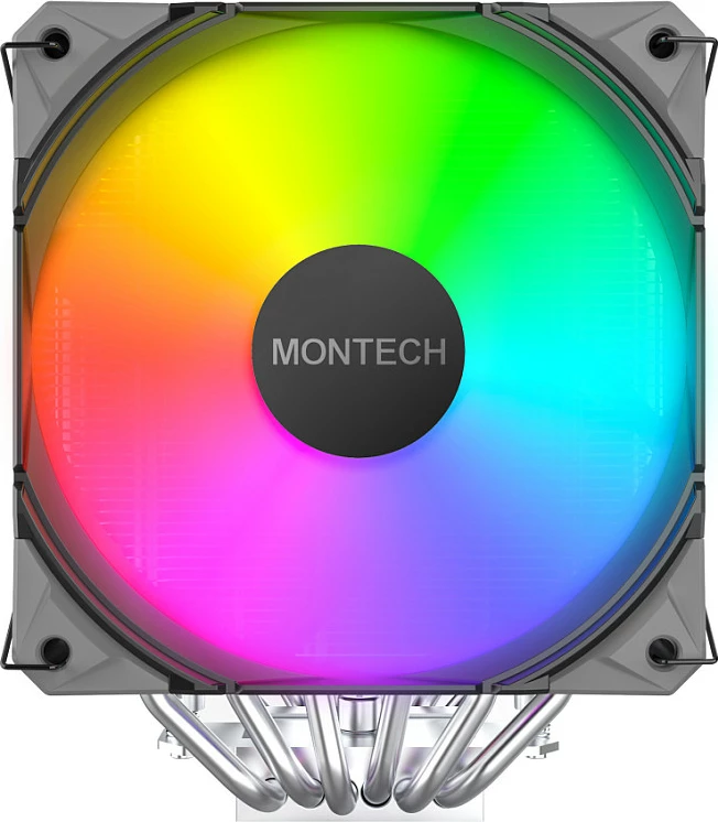 Ftohës CPU Montech NX600 ARGB, 2x120mm PWM, i zi