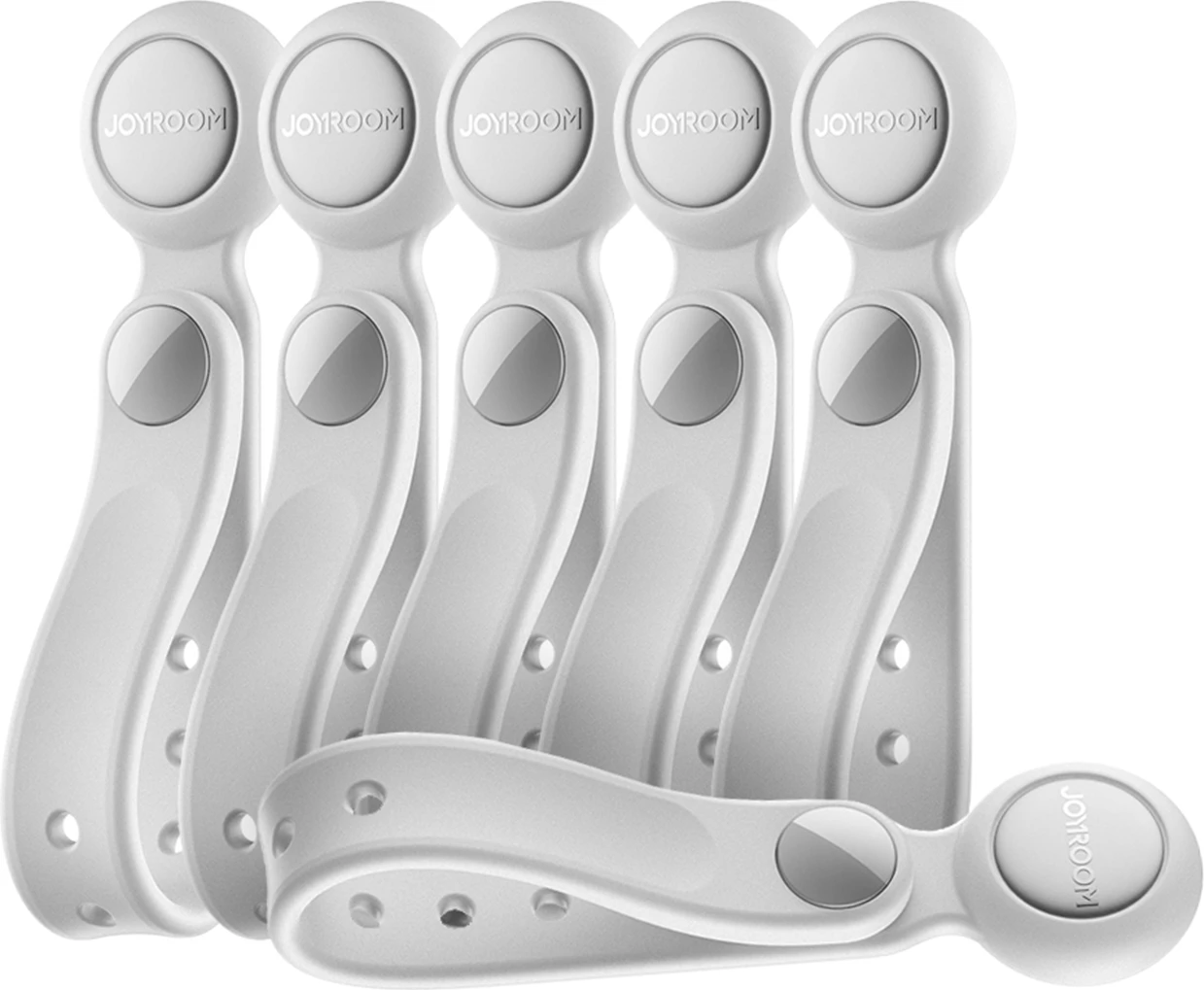 Set rripa magnetikë për kabllo Joyroom JR-ZS422, silikon, 6 copë, Bardhë