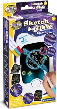 Tabletë vizatimi MG DYSTRYBUCJA Sketch & Glow Kosmos me 3 markerë, 9 kartela, plastikë